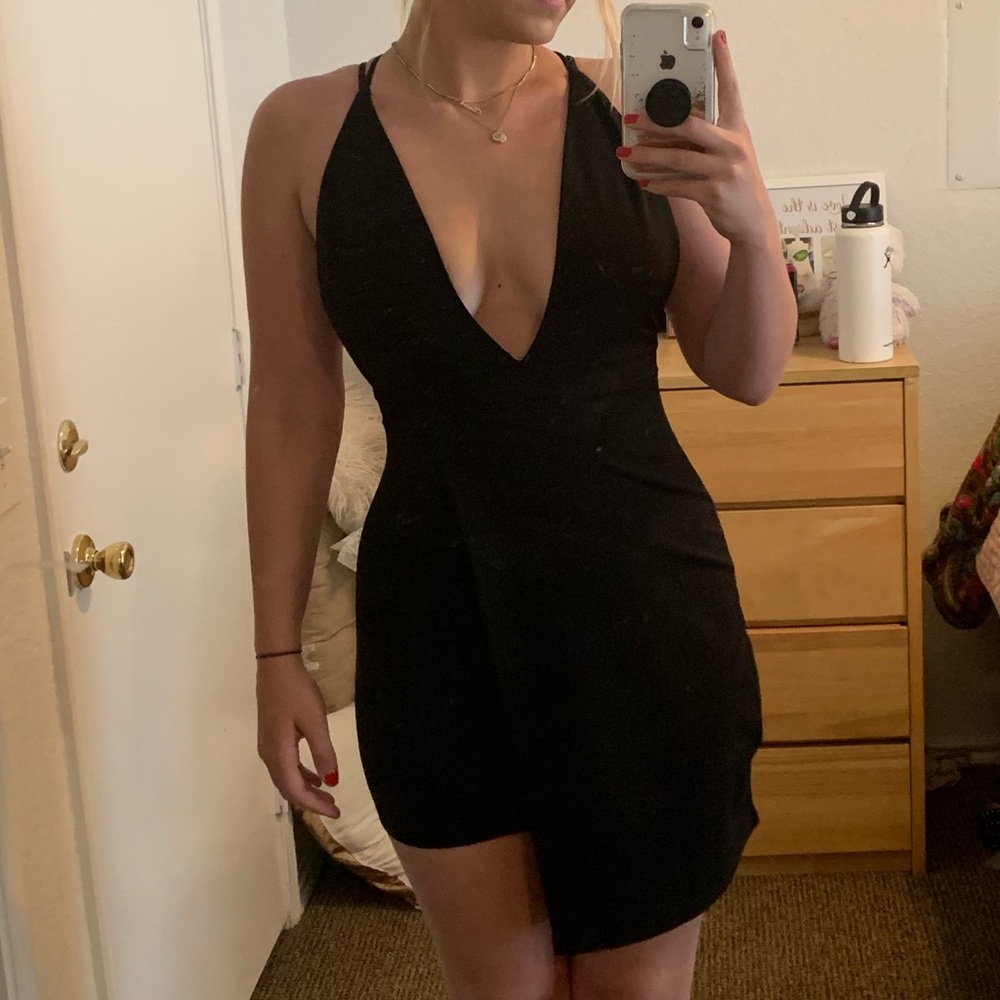 Black strappy mini dress